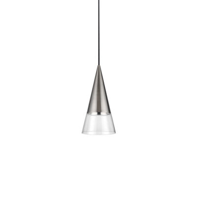 Ideal Lux Cono Dome Pendant Ceiling Light Nickel