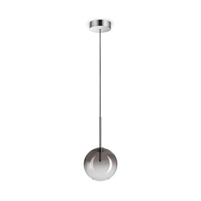Ideal Lux Equinoxe 15Cm Globe Pendant Ceiling Light Smoke Grey from B&Q