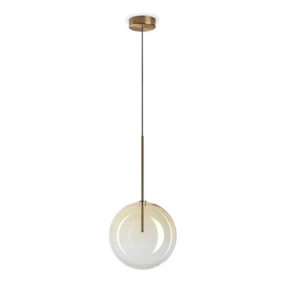 Ideal Lux Equinoxe 25Cm Globe Pendant Ceiling Light Shaded Amber from B&Q