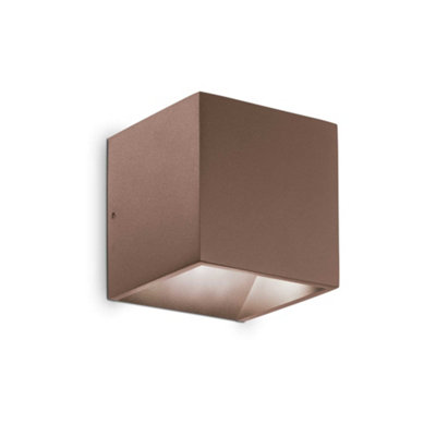 Ideal Lux Rubik Integrated Led Outdoor Up Down Wall Lamp Coffee 730Lm 4000K Ip54 from B&Q