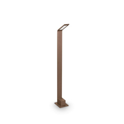 Ideal Lux Agos Integrated Led Outdoor Tall Bollard Brown 670Lm 3000K Ip54 from B&Q
