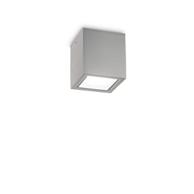 Ideal Lux Techo Small Surface Mounted Downlight Grey Ip54 from B&Q