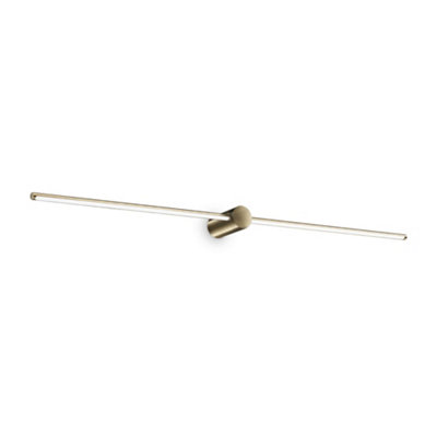 Ideal Lux Filo 2 Light Integrated Led Bathroom Over Mirror Light Brass 2000Lm 3000K Ip44 from B&Q