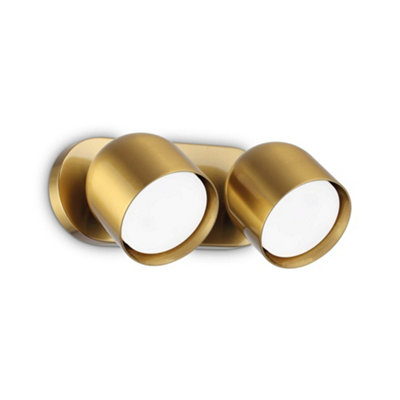 Ideal Lux Dodo 2 Light Twin Ceiling Spotlight Brass from B&Q