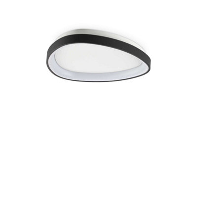 Ideal Lux Gemini 42Cm On-Off Integrated Led Semi Flush Light Black 3000Lm 3000K from B&Q