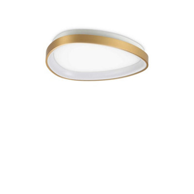 Ideal Lux Gemini 42Cm On-Off Integrated Led Semi Flush Light Brass 3000Lm 3000K from B&Q