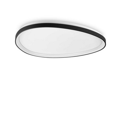 B&Q -  Luminosa Gemini 81Cm On-Off Integrated Led Semi Flush Light Black 5400Lm 3000K