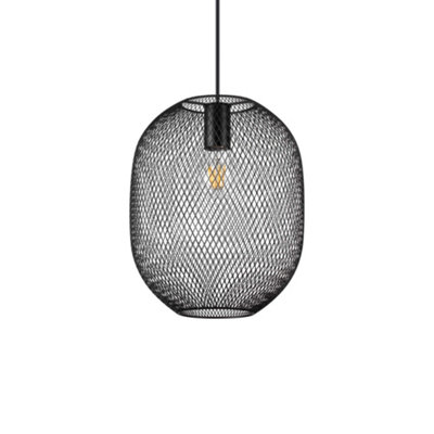 Ideal Lux Net Wire Frame 24Cm Pendant Ceiling Light Black from B&Q