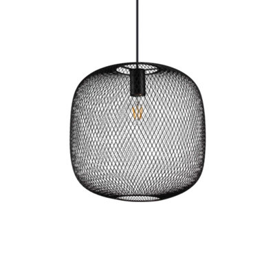 Ideal Lux Net Wire Frame 34Cm Pendant Ceiling Light Black from B&Q