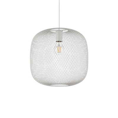 Ideal Lux Net Wire Frame 34Cm Pendant Ceiling Light White from B&Q