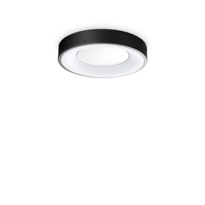 Ideal Lux Planet Integrated Led Semi Flush Light Black 1550Lm 3000K