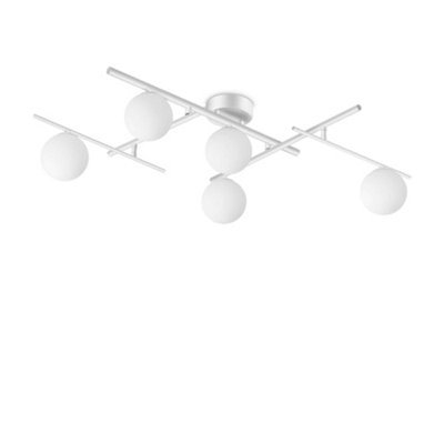 Ideal Lux Atlas 5 Globe Ceiling Light/White