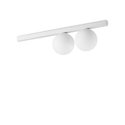 Ideal Lux Binomio 2 Light Globe Ceiling Light White from B&Q