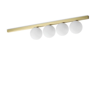 Ideal Lux Binomio 4 Light Globe Ceiling Light Brass from B&Q