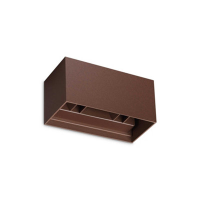 Ideal Lux Atom 4 Light Integrated Led Outdoor Up Down Wall Lamp Coffee 2100Lm 3000K Ip54 B&Q