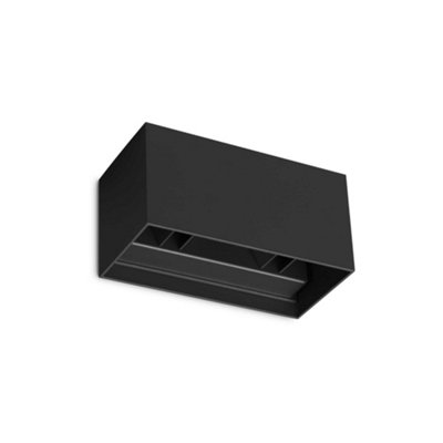 Ideal Lux Atom 4 Light Integrated Led Outdoor Up Down Wall Lamp Black 2100Lm 3000K Ip54 from B&Q