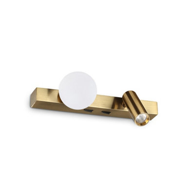 B&Q -  Luminosa Ping Pong Reading Wall Light Brass 3000K