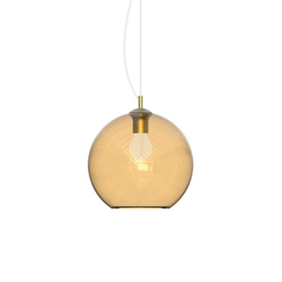 Ideal Lux Nemo 40Cm Dome Pendant Ceiling Light Amber from B&Q