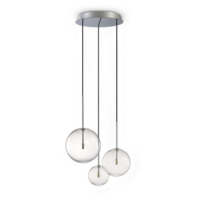 Luminosa Lighting Luminosa Equinoxe Cluster Pendant Ceiling Light Chrome 3X G4 from B&Q