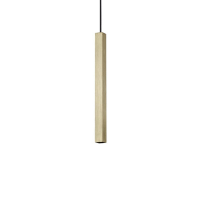 Ideal Lux Ultrathin Square 40Cm Led Slim Pendant Ceiling Light Satin Brass 3000K from B&Q