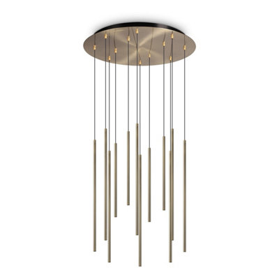 Ideal Lux Filo Led 12 Light Cluster Pendant Ceiling Light Brass 2700K from B&Q