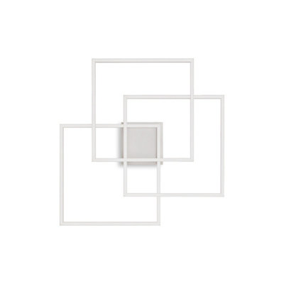 Ideal Lux Frame Square Integrated Led Semi Flush Ceiling Light White 2700K from B&Q