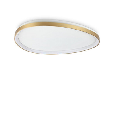 Ideal Lux Gemini 81Cm Led Integrated Led Semi Flush Ceiling Light Brass 2700K from B&Q