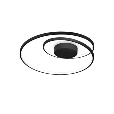 Ideal Lux Oz Integrated Led Semi Flush Ceiling Light Black 4000K from B&Q