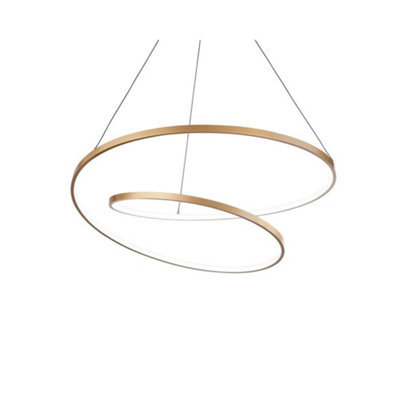 Ideal Lux Oz 60Cm Integrated Led Pendant Ceiling Light Brass 2700K from B&Q