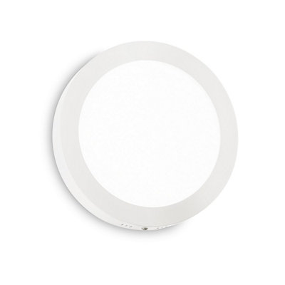 Ideal Lux Universal Round 40Cm Integrated Led Semi Flush Ceiling Light White 2700K from B&Q