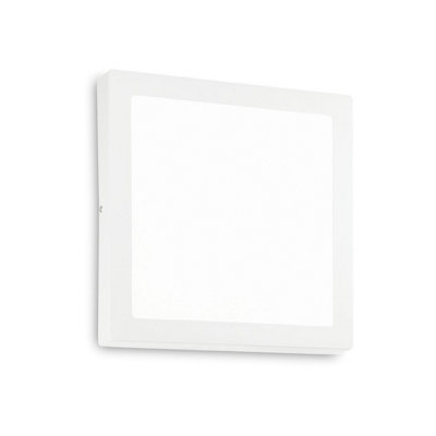 Ideal Lux Universal Square 40Cm Integrated Led Semi Flush Ceiling Light White 2700K from B&Q