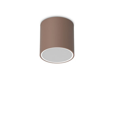 Ideal Lux Techo 15.3Cm Outdoor Surface Mounted Downlight Coffee Ip54 from B&Q