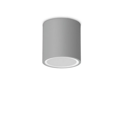 Ideal Lux Techo 9.5Cm Outdoor Surface Mounted Downlight Grey Ip54 from B&Q