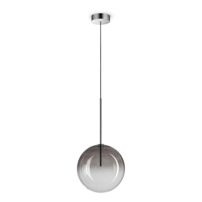 Ideal Lux Equinoxe 25Cm Globe Pendant Ceiling Light Smoke Grey from B&Q