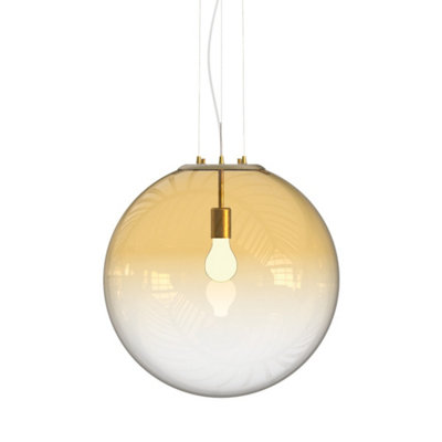 Ideal Lux Mapa Clear 50Cm Globe Pendant Ceiling Light Amber from B&Q