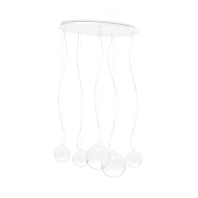 Ideal Lux Mapa Clear 5 Light Cluster Pendant Ceiling Light Opal from B&Q