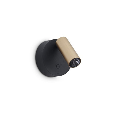 Luminosa Lighting Luminosa Elf Reading Wall Light BlackGold 1X Led 220Lm 3000K Dimmable from B&Q