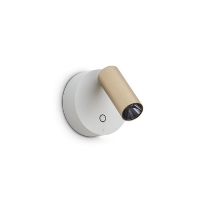 Luminosa Lighting Luminosa Elf Reading Wall Light WhiteGold 1X Led 220Lm 3000K Dimmable from B&Q