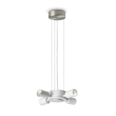 Luminosa Lighting Luminosa Set Up Multi Arm Pendant Ceiling Light Nickel 4X E27 from B&Q