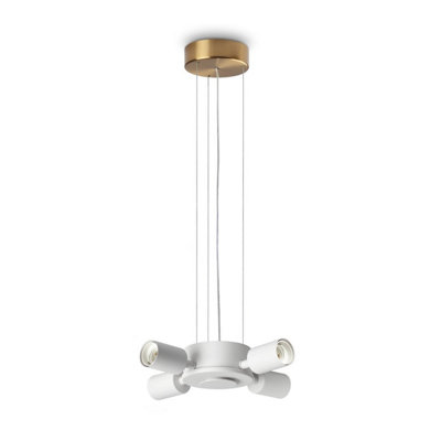 Luminosa Lighting Luminosa Set Up Multi Arm Pendant Ceiling Light Brass 4X E27 from B&Q