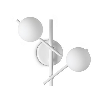 Luminosa Lighting Luminosa Atlas Globe Wall Lights White 2X G9 from B&Q