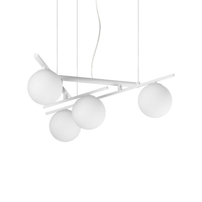 Luminosa Lighting Luminosa Atlas Globe Pendant Ceiling Light White 4X G9 from B&Q