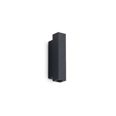 Luminosa Lighting Luminosa Look 15Cm Square Up & Down Wall Lamp Black 2X Led 900Lm 3000K from B&Q