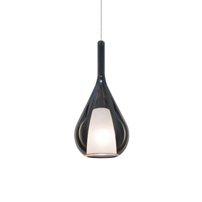 Luminosa Lighting Luminosa Kalique Ill 18Cm Teardrop Dome Pendant Ceiling Light Smoke 1X E27 from B&Q