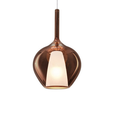 Luminosa Lighting Luminosa Kalique I 28Cm Dome Pendant Ceiling Light Copper 1X E27 from B&Q
