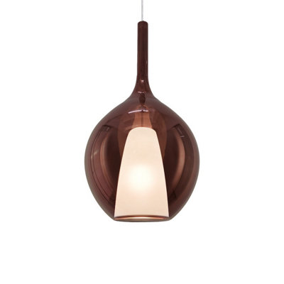 Luminosa Lighting Luminosa Kalique Il 28Cm Globe Dome Pendant Ceiling Light Copper 1X E27 from B&Q