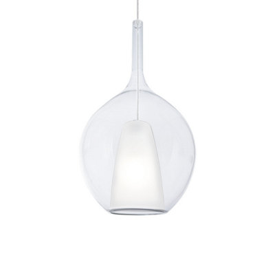 Luminosa Lighting Luminosa Kalique Il 28Cm Globe Dome Pendant Ceiling Light Transparent 1X E27 from B&Q