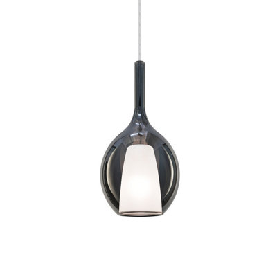 Luminosa Lighting Luminosa Kalique Il 18Cm Globe Dome Pendant Ceiling Light Smoke 1X E27 from B&Q