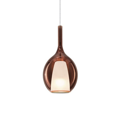 Luminosa Lighting Luminosa Kalique Il 18Cm Globe Dome Pendant Ceiling Light Copper 1X E27 from B&Q