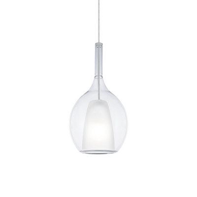 Luminosa Lighting Luminosa Kalique Il 18Cm Globe Dome Pendant Ceiling Light Transparent 1X E27 from B&Q